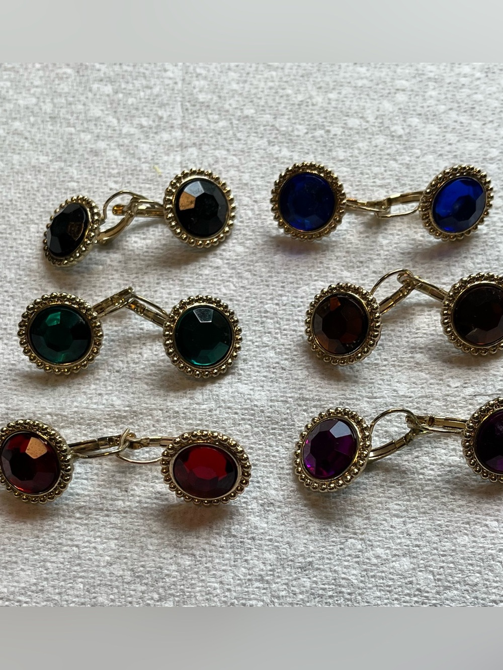 Gold-Tone Multicolor Crystal Drop Earrings - Designer Style
